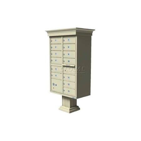 Florence Mfg Co Vital Cluster Box Unit w/Vogue Classic Accessories, 13 Unit & 1 Parcel Locker, Sandstone 1570-13VSD